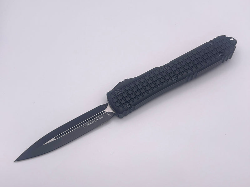 Pre-Owned Microtech Ultratech Frag w/ Double Edge Black Tactical Standard 122-1TFRS