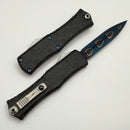 Microtech Knives Hera II Mini Blued Baker Forge Coppermai Damascus D/E w/ Black Claw Burst Deep Engraved Handle & Blue Ti Hardware Signature Series 1702M-16MS3