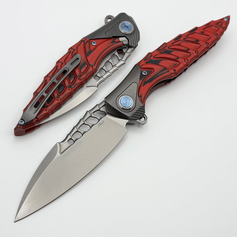 Rike Knife Thor 7 Integral Framelock w/ Black/Red G-10 Overlay and 154