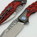 Rike Knife Thor 7 Integral Framelock w/ Black/Red G-10 Overlay and 154CM Blade