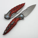 Rike Knife Thor 7 Integral Framelock w/ Black/Red G-10 Overlay and 154CM Blade