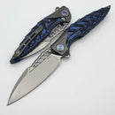 Rike Knife Thor 7 Integral Framelock w/ Black/Blue G-10 Overlay and 154CM Blade