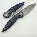Rike Knife Thor 7 Integral Framelock w/ Black/Blue G-10 Overlay and 154CM Blade
