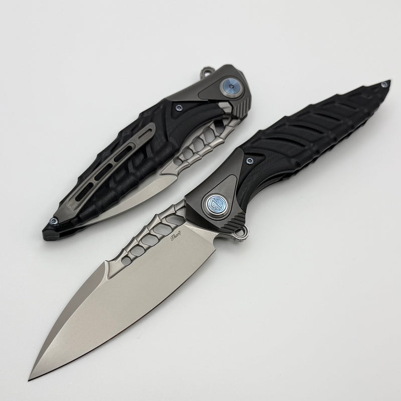 リッキー Rike Knife Thor 7 Integral Framelock w/ Black G-10 Overlay and 154CM B