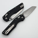 Microtech MSI RAM LOK Mini Black Fluted Aluminum Handles w/ Part Serrated Stonewash M390MK 210M-11FL