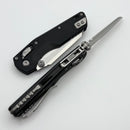 Microtech MSI RAM LOK Mini Black Fluted Aluminum Handles w/ Part Serrated Stonewash M390MK 210M-11FL