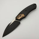Pre-Owned Custom Knife Factory Davless Carbon Fiber & Superconductor w/ Two Tone Blackwash S90V