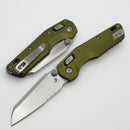 Microtech MSI RAM LOK Mini OD Green Fluted Aluminum Handles w/ Part Serrated Stonewash M390MK 210M-11FLOD
