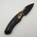 Pre-Owned Custom Knife Factory Davless Carbon Fiber & Superconductor w/ Two Tone Blackwash S90V