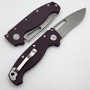 Demko Knives MG AD20S V2 Kopis CPM-20CV & Purple G-10 Peel Ply Handles