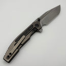 Pre-Owned Custom Knife Factory Snafu 4.0 Medium Titanium Integral Handle w/ Carbon Fiber Inlays & M398