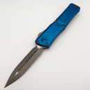 Factory Blem Microtech Knives Combat Troodon Gen III Apocalyptic Double Edge w/ Blue Handle 1142-10APBL