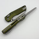 Microtech MSI RAM LOK Mini Frag Aluminum OD Green Handles w/ Full Serrated Stonewash M390MK 210M-12FROD