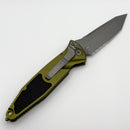 Factory Blem Microtech Socom Elite T/E Auto Partial Serrated Apocalyptic & OD Green 161A-11APOD