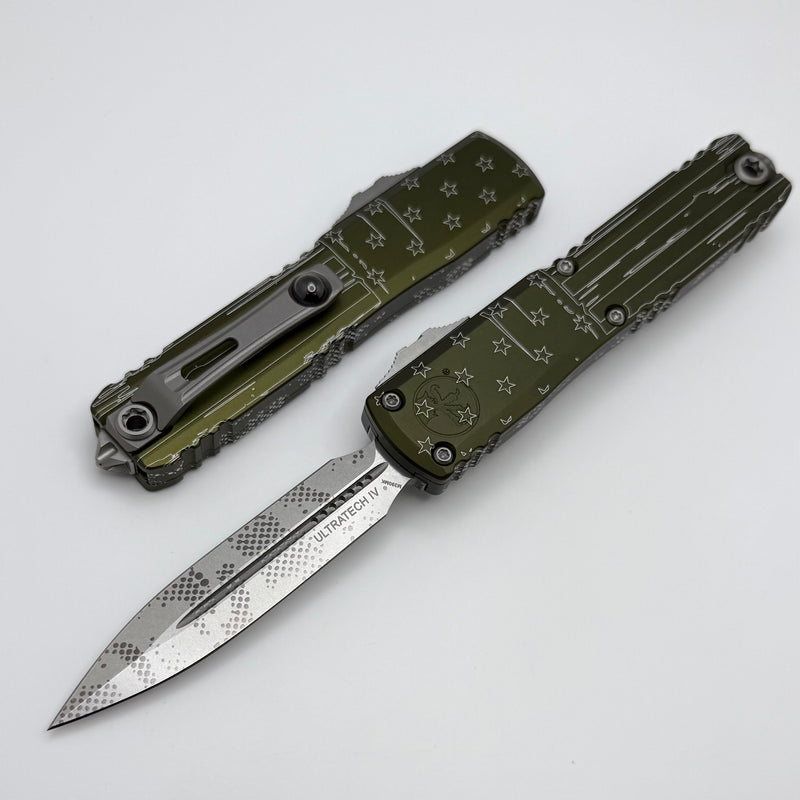 Microtech Ultratech Gen IV D/E OD Green Flag Pixel 11224-10TAOD