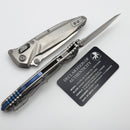 Marfione Select Microtech Socom Delta Ram-Lok Titanium Handles w/ Blue Accents & Tanto Stonewash M390MK 163RL-10MS3