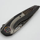 Custom Knife Factory Sukhoi-4 Titanium & Milled Carbon Fiber One Off Skulls