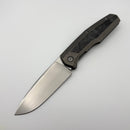 Pre-Owned Custom Knife Factory FIF18 Tumbled Titanium Handles w/ Carbon Fiber Inlay & M398