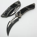 Microtech Hawk w/ Natural Clear Aluminum Handle & Black M390MK 166-1NC