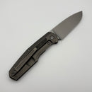 Pre-Owned Custom Knife Factory FIF18 Tumbled Titanium Handles w/ Carbon Fiber Inlay & M398