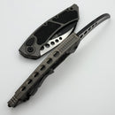 Microtech Hawk w/ Natural Clear Aluminum Handle & Black M390MK 166-1NC