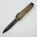 Microtech Ultratech Gen IV D/E Black Full Serrated w/ Tan Handle 11224-3TA