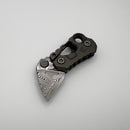 Pre-Owned Custom Knife Factory Kek Stonewash Slipjoint w/ Titanium Handles & Damasteel Non-Locking