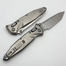 Marfione Select Microtech Socom Ram-Lok Titanium Slab Side Handles w/ Blue Accents & Tanto Stonewash M390MK 161RLS-10MS3
