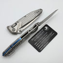 Marfione Select Microtech Socom Ram-Lok Titanium Frag Handles w/ Blue Accents & Tanto Stonewash M390MK 161RL-10FRMS3