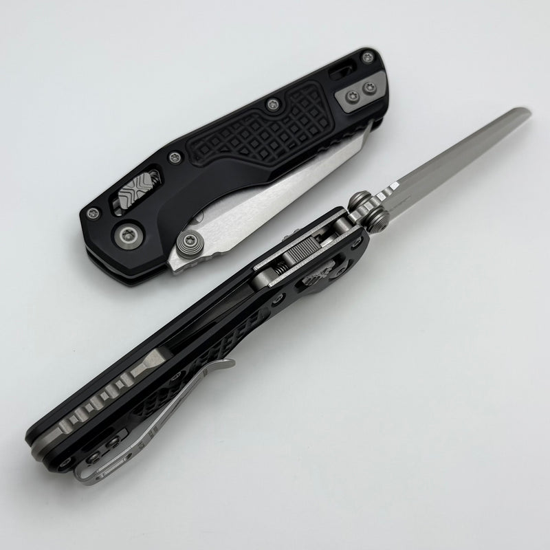 Microtech MSI RAM LOK Mini Proof Run Black Frag Aluminum Handles w/ Stonewash M390MK 210M-10FRSPR