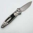 Marfione Select Microtech Socom Ram-Lok Titanium Textured Inlaid Handles w/ Blue Accents & Tanto Stonewash M390MK 161RL-10MS3