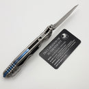 Marfione Select Microtech Socom Ram-Lok Titanium Textured Inlaid Handles w/ Blue Accents & Tanto Stonewash M390MK 161RL-10MS3