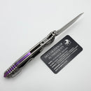 Marfione Select Microtech Socom Ram-Lok Titanium Textured Inlaid Handles w/ Purple Accents & Tanto Stonewash M390MK 161RL-10MS4