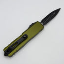Microtech UTX-85 Gen IV w/ OD Green Handle & Black D/E Part Serrated M390MK 12324-2OD