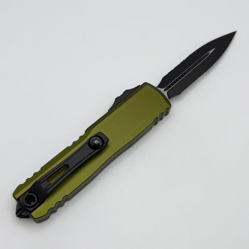 Microtech UTX-85 Gen IV w/ OD Green Handle & Black D/E Part Serrated M390MK 12324-2OD