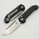 Microtech Marfione Select LUDT Gen III Carbon Fiber Handles w/ Blue Accents & Stonewash Tanto 1136-10MS14
