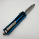 Pre-Owned Microtech Scarab 2 Gen 3 D/E Stonewash Standard w/ Blue Handle 1280-10BL