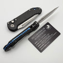Microtech Marfione Select LUDT Gen III Carbon Fiber Handles w/ Blue Accents & Stonewash Tanto 1136-10MS14