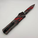 Pre-Owned Microtech Knives Combat Troodon Gen III D/E Bull Shark Gray/Black Red Splatter Signature Series 1142-1BGBKRDSPLS