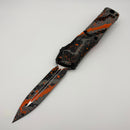 Pre-Owned Microtech Knives Combat Troodon Gen III D/E Bull Shark Gray/Black Orange Splatter Signature Series 1142-1BGBKORSPLS