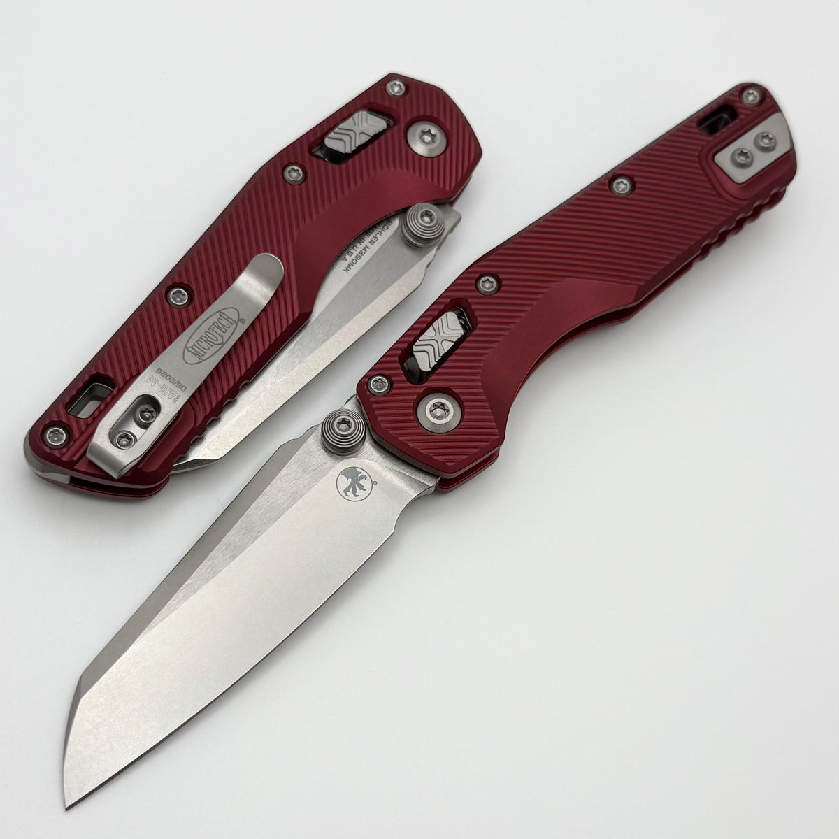 Microtech MSI RAM LOK Mini Merlot Fluted Aluminum Handles w/ Stonewash
