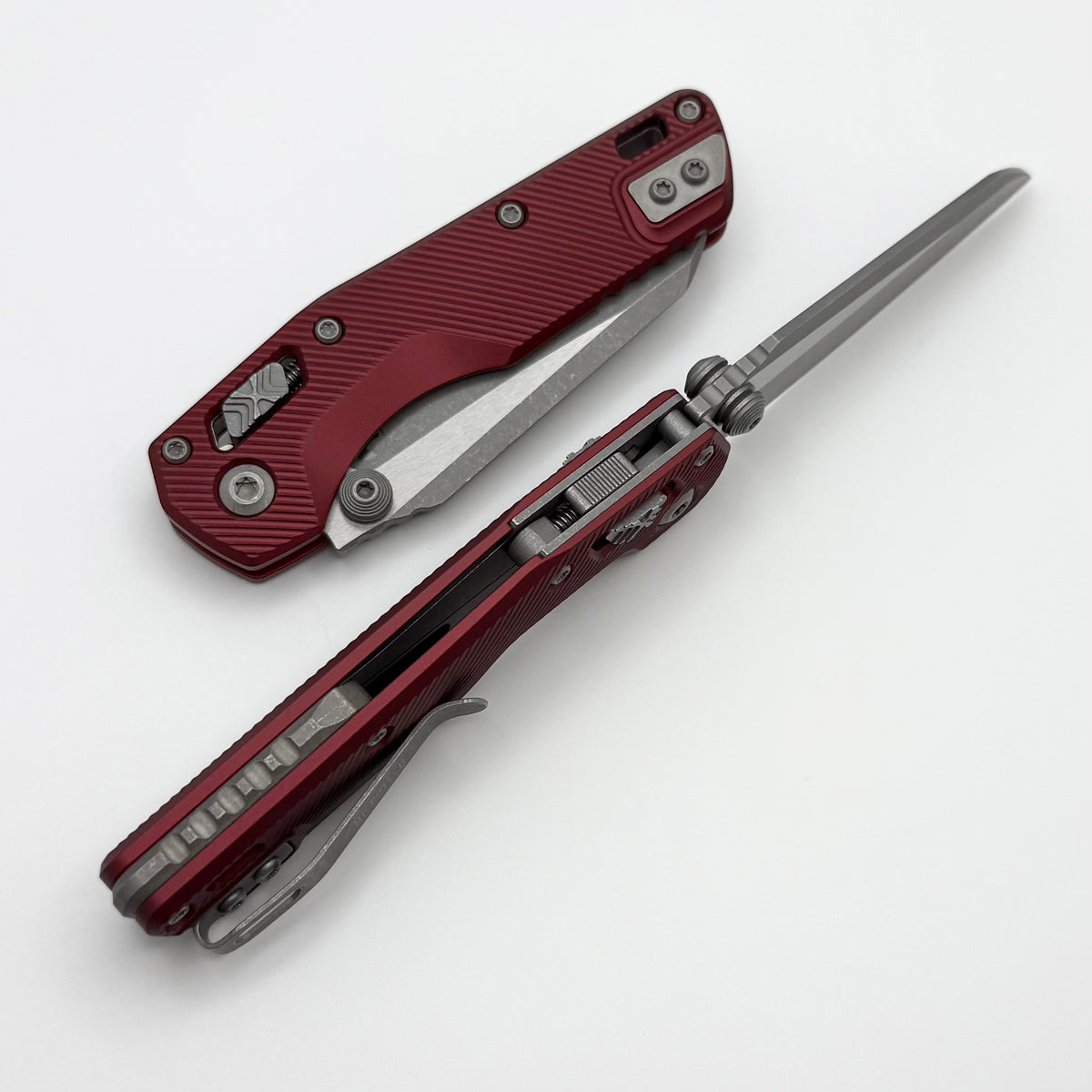Microtech MSI RAM LOK Mini Merlot Fluted Aluminum Handles w/ Apocalypt