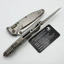 Marfione Select Microtech Socom Ram-Lok Titanium Slab Side Handles w/ Flamed Accents & Tanto Stonewash M390MK 161RLS-10MS5