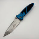 Microtech Socom Elite T/E Manual Blue Handles w/ Stonewash Tanto 161-10BL (Consignment)