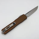 Microtech Ultratech Gen IV S/E Stonewash Standard w/ Brown Handle 11214-10BN