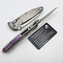 Marfione Select Microtech Socom Ram-Lok Titanium Slab Side Handles w/ Purple Accents & Tanto Stonewash M390MK 161RLS-10MS4