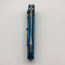 Microtech Socom Elite T/E Manual Blue Handles w/ Stonewash Tanto 161-10BL (Consignment)