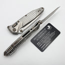 Marfione Select Microtech Socom Ram-Lok Titanium Frag Handles w/ Flamed Accents & Tanto Stonewash M390MK 161RL-10FRMS5