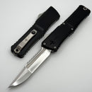 Marfione Custom Knives Combat Troodon Interceptor Mirror Polish Compound Ground Blade w/ Black Hefted Aluminum Handle w/ Flamed Accent