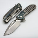 Reate Terminator-T600 Bead Blasted Titanium Integral Handle w/ Zirconium Accents & Frosted Satin MagnaCut